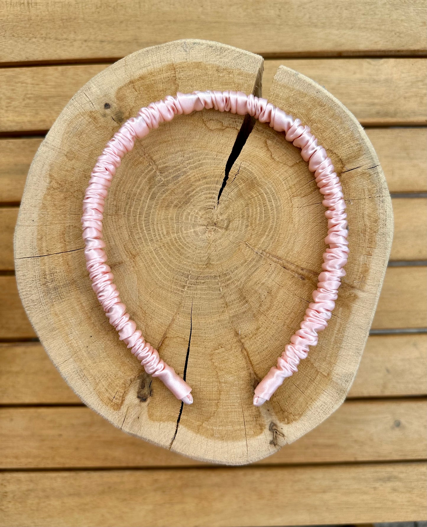 Hedvábná čelenka Baby Pink